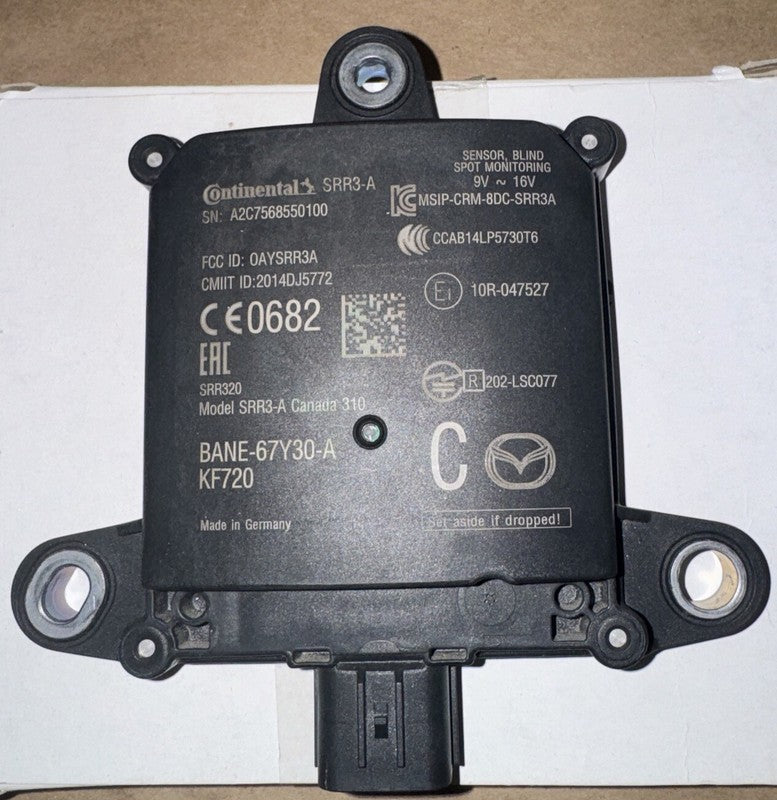 2018 Mazda 3 Rear Left Blind Spot Monitor Radar BANE67Y30E