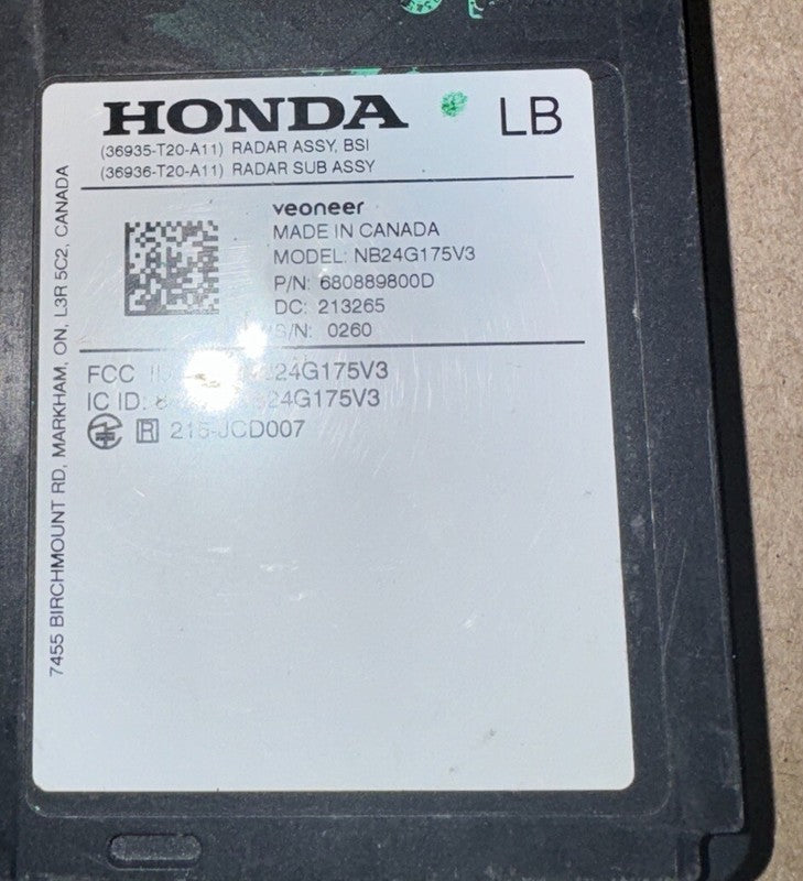 2023 Honda HR-V Milliwave Radar Sensor Blind Spot Module 215-JCD007 OE