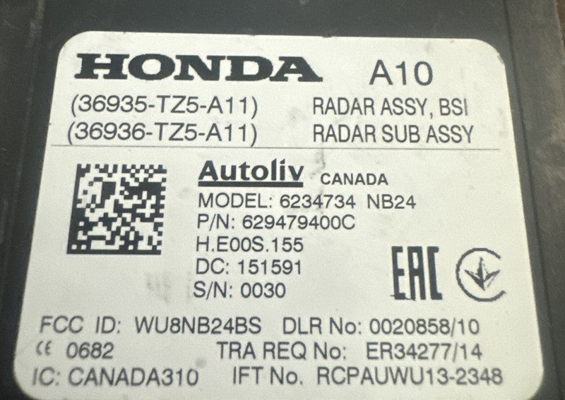 2014-2016 Acura MDX Front Right Blind Spot Module Radar 36935-TZ5-A11