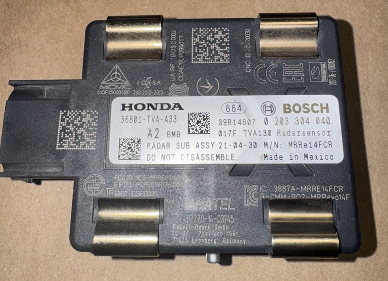 2018-2020 Honda Accord ACC Radar Sensor 36801-TVA-A33