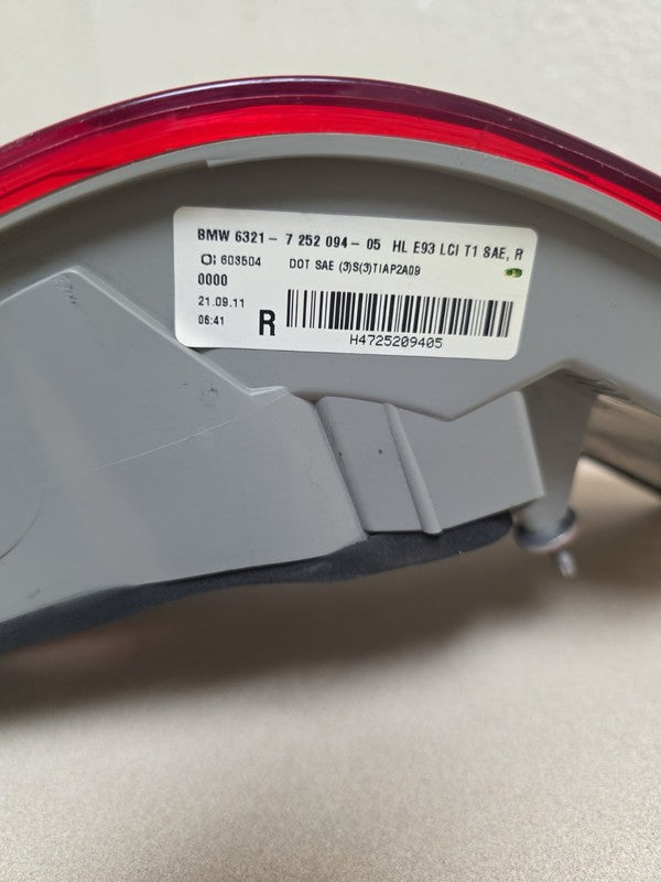 2011-2013 BMW 328i M3 Right Passenger Side Tail Light OEM Full LED