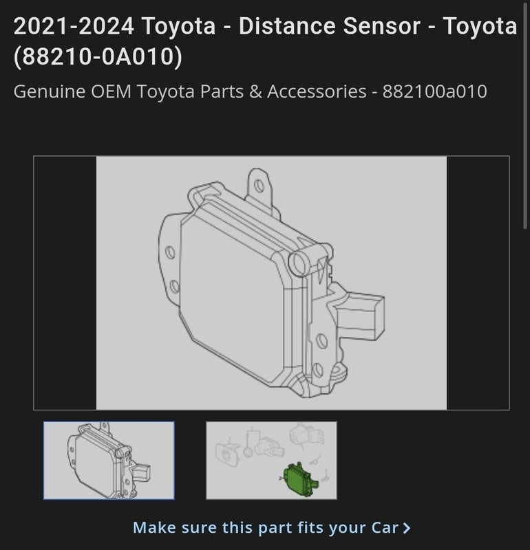 2023 Camry Radar Sensor Front OEM 88210-0A010