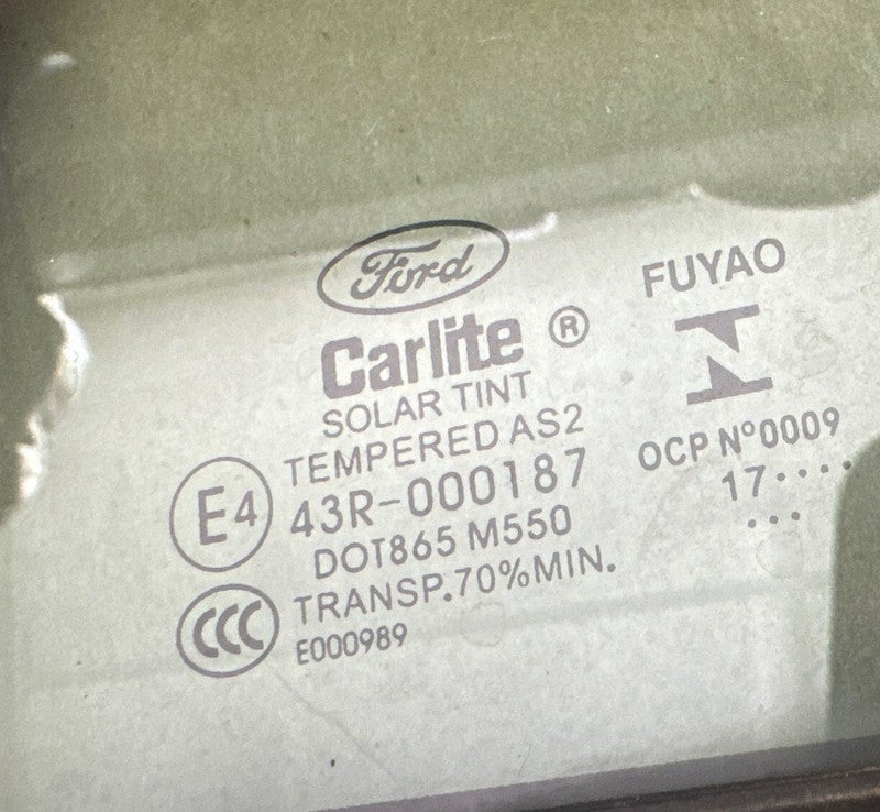 2013-2020 Ford Fusion Left Rear Quarter Window Glass 43R-000187