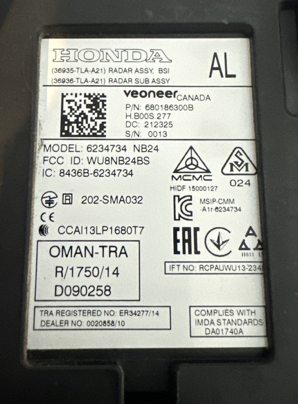 2017-2019 Honda CR-V OEM RR Blind Spot Sensor Radar Monitor BSI Module
