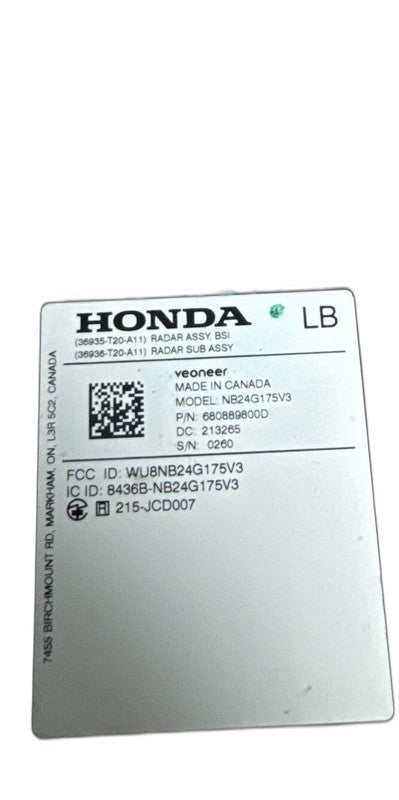 2023 Honda HR-V Milliwave Radar Sensor Blind Spot Module 215-JCD007 OE