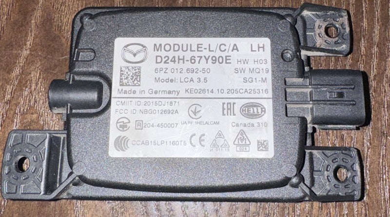2020 Mazda CX-3 Rear Left Blind Spot Radar Sensor OEM D24H-67Y90E