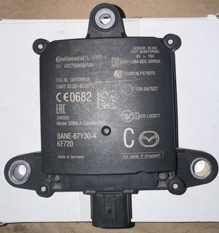 2018 Mazda 3 Rear Left Blind Spot Monitor Radar BANE67Y30E