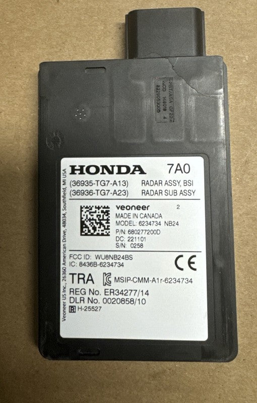 2019-2021 Honda Pilot Left Blind Spot Sensor Radar OEM 36935-TG7-A13