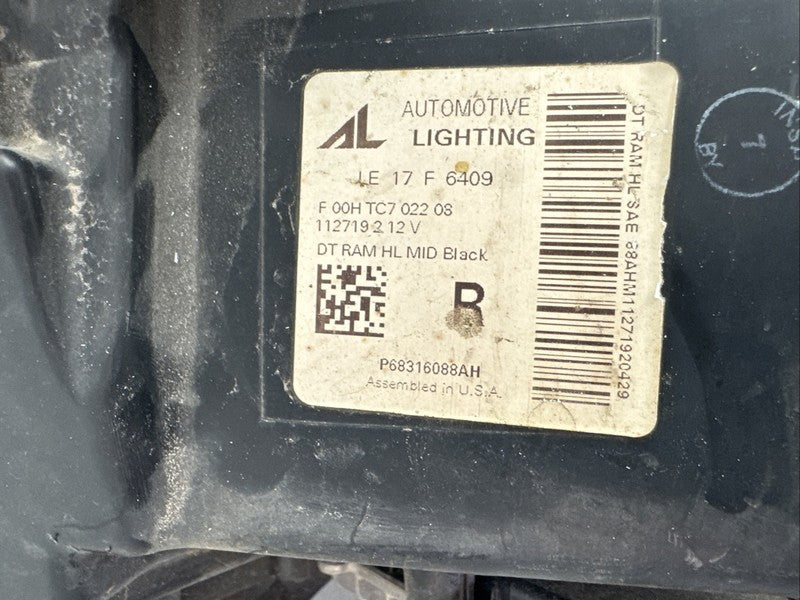 2019-2023 Dodge Ram 1500 Right Headlight OEM LED Lamp 68316088AG