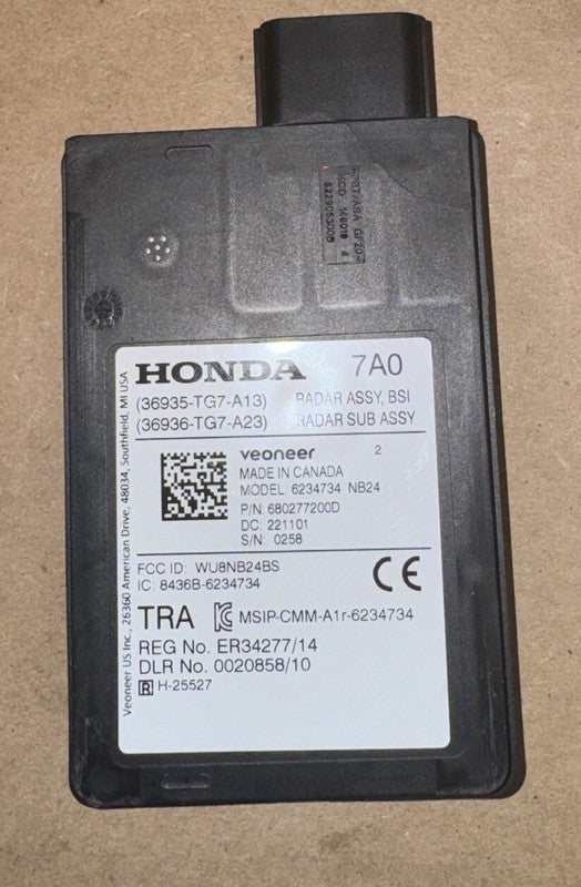 2019-2021 Honda Pilot Left Blind Spot Sensor Radar OEM 36935-TG7-A13