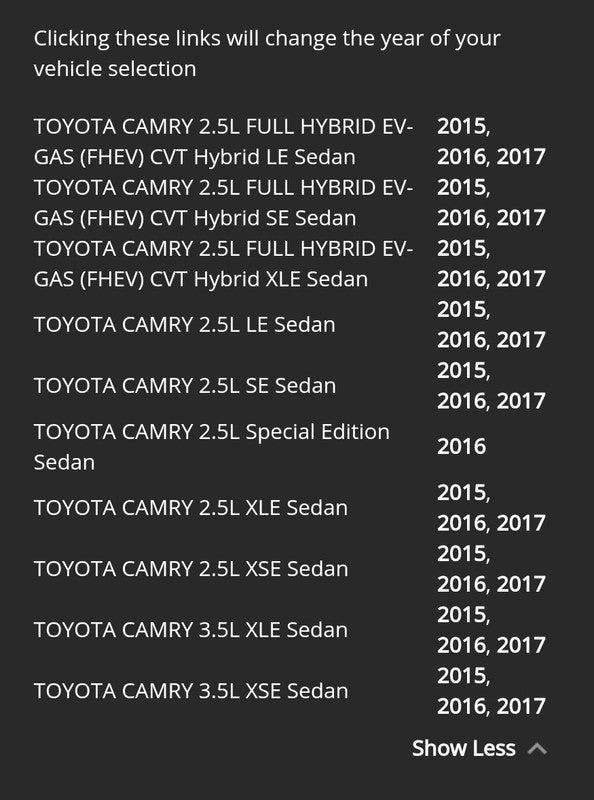 Toyota Camry 15-17 Blind Spot Sensor, Left/Right