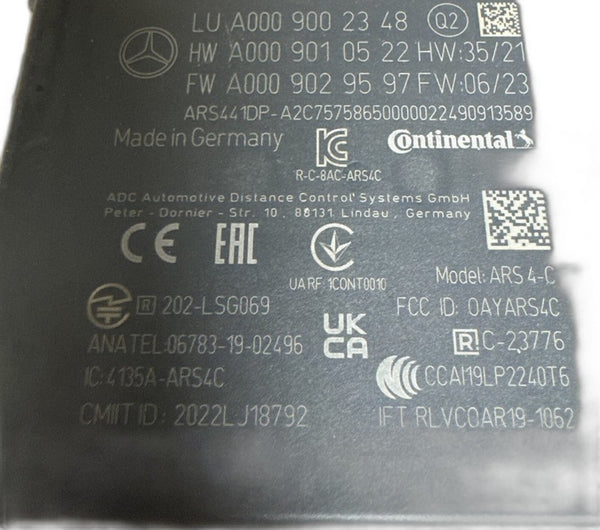 2021 Mercedes Benz CLS450 Adaptive Cruise Radar Sensor A000900792348